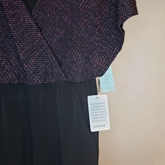 NWT London Times Two Tone Metallic Knit Jumpsuit Size 4 - Picture 8 of 8